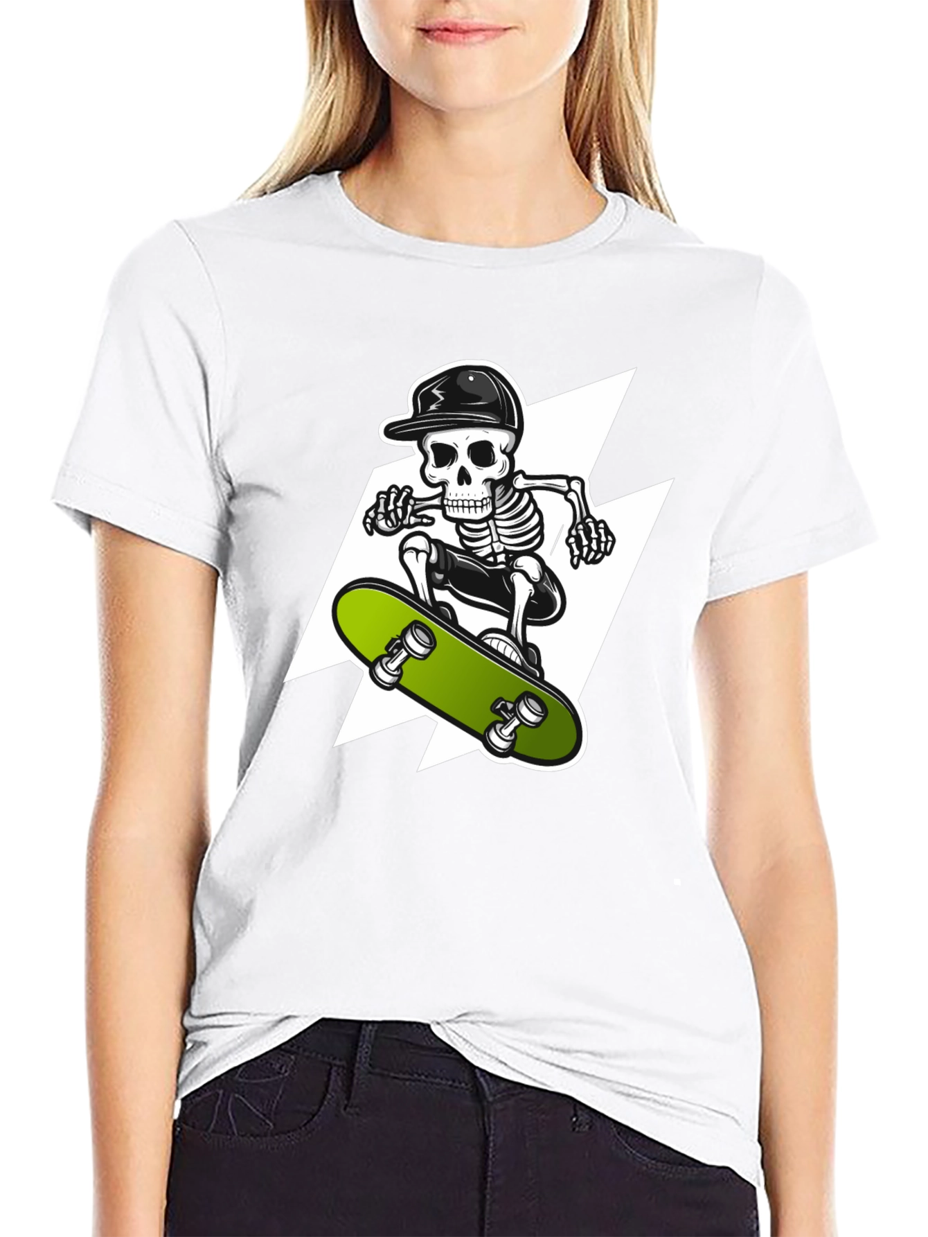 Skeleton Skateboarder Graphic Tee