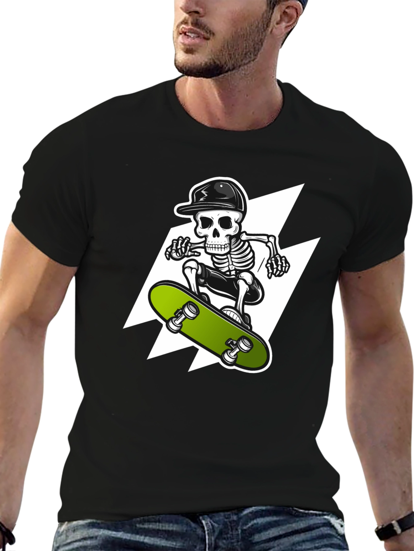 Skeleton Skateboarder Graphic Tee