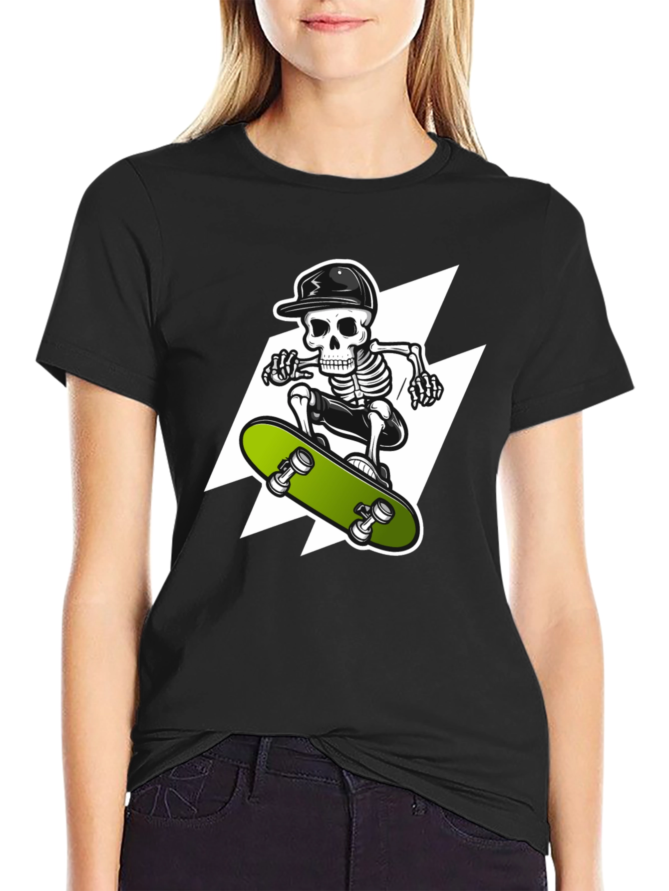Skeleton Skateboarder Graphic Tee