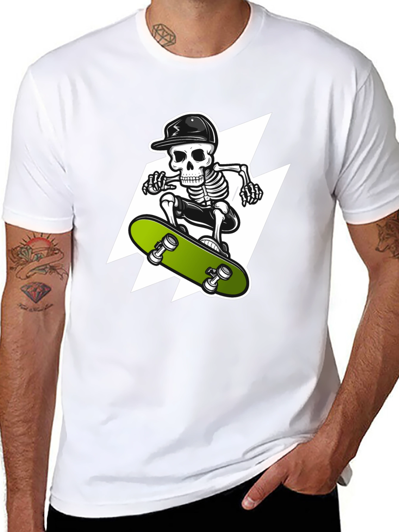 Skeleton Skateboarder Graphic Tee