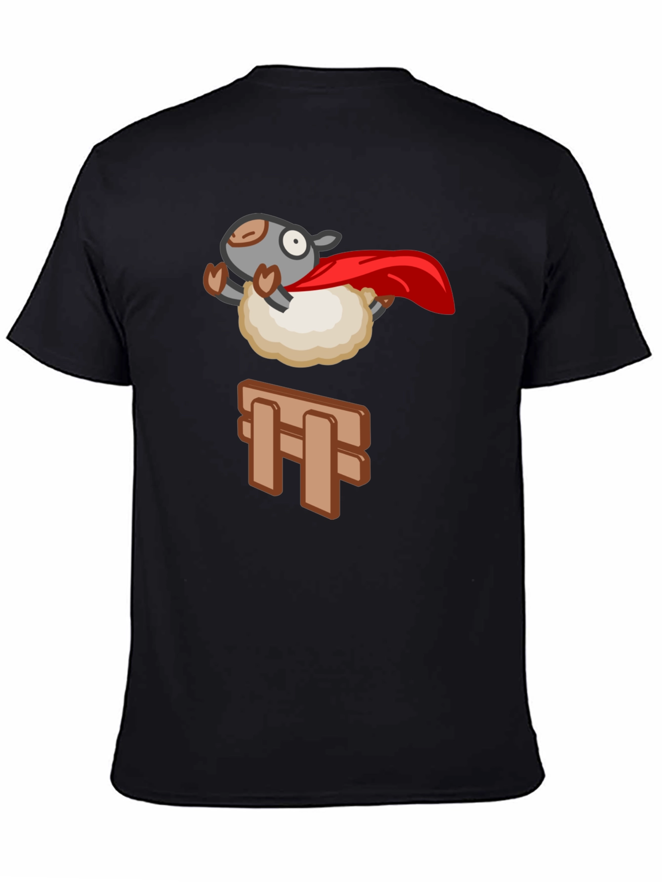 Superhero Sheep T-Shirt - Black Cotton Tee