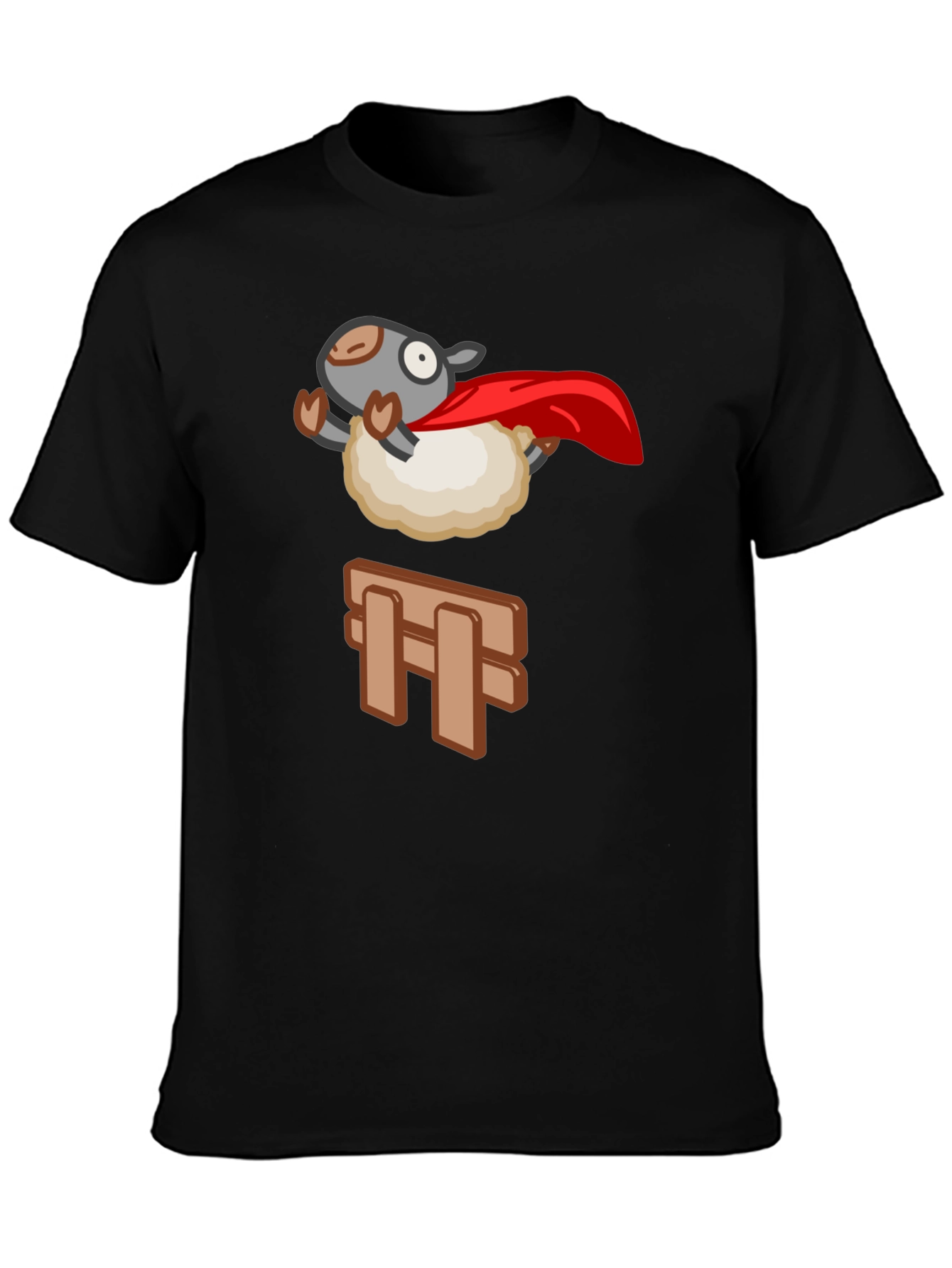 Superhero Sheep T-Shirt - Black Cotton Tee