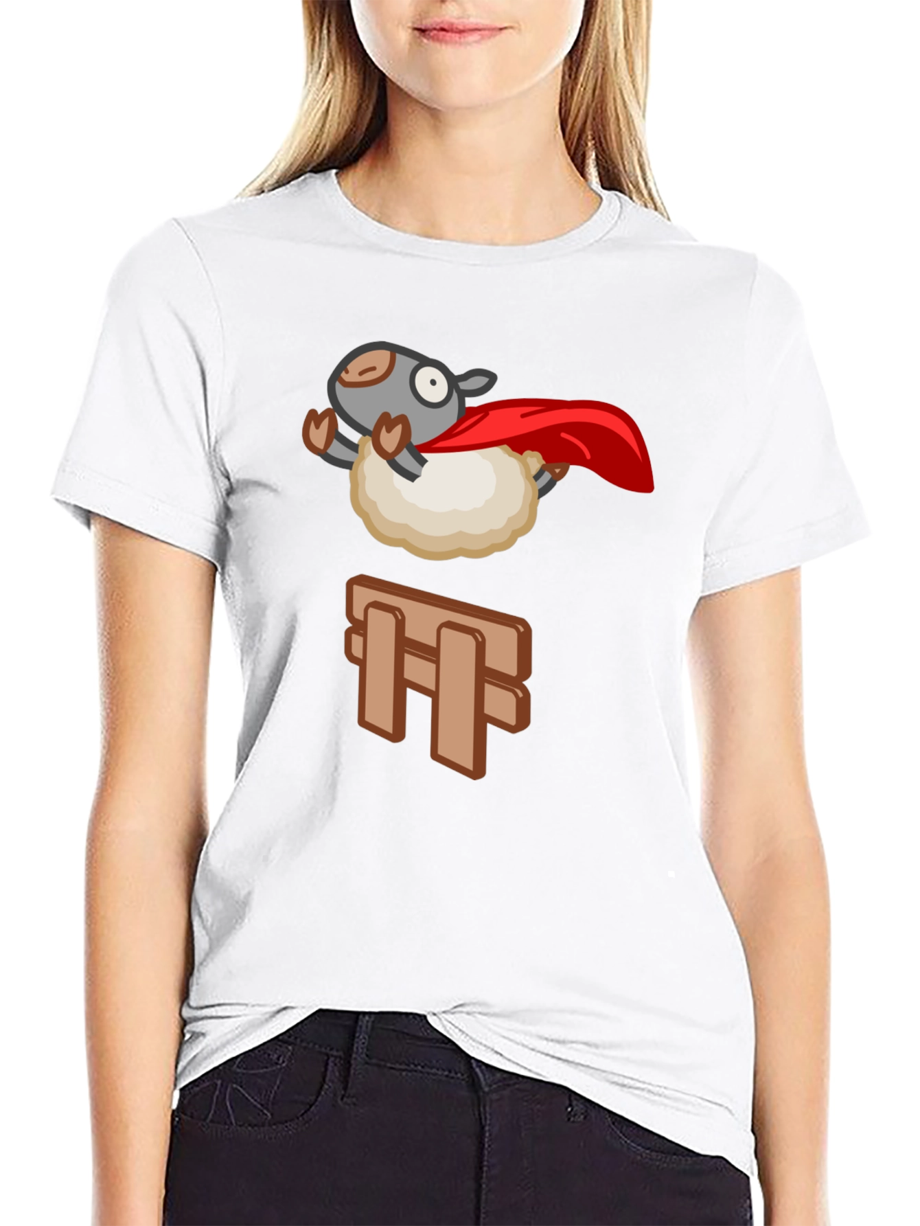 Superhero Sheep T-Shirt - Black Cotton Tee