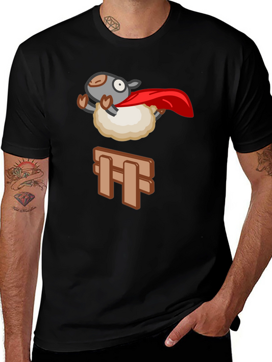 Superhero Sheep T-Shirt - Black Cotton Tee