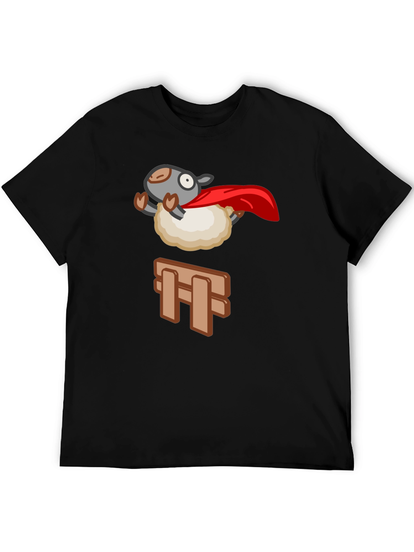 Superhero Sheep T-Shirt - Black Cotton Tee