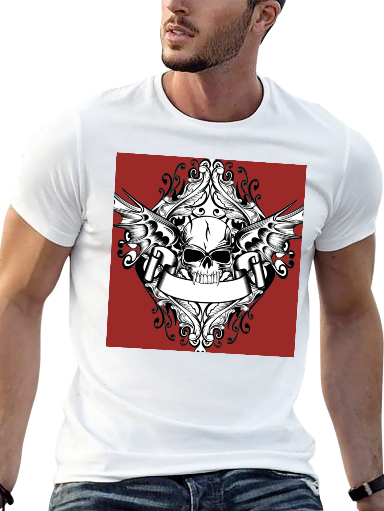 Skull Wings T-Shirt - Black