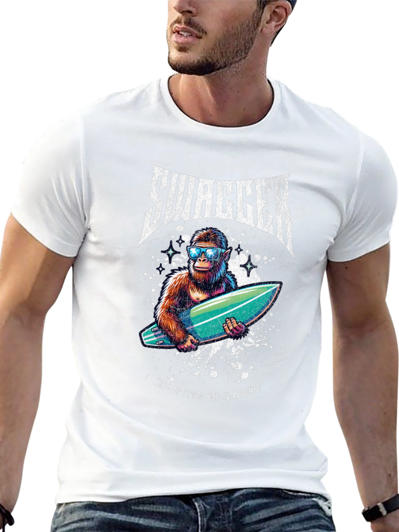 Swagger Ape Surfboard Graphic Tee - King of Style