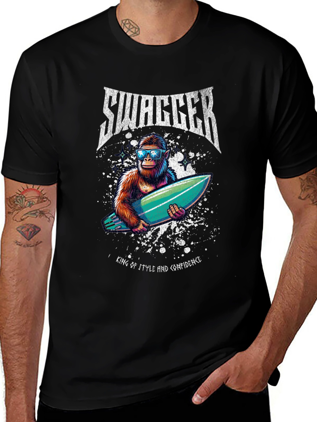 Swagger Ape Surfboard Graphic Tee - King of Style
