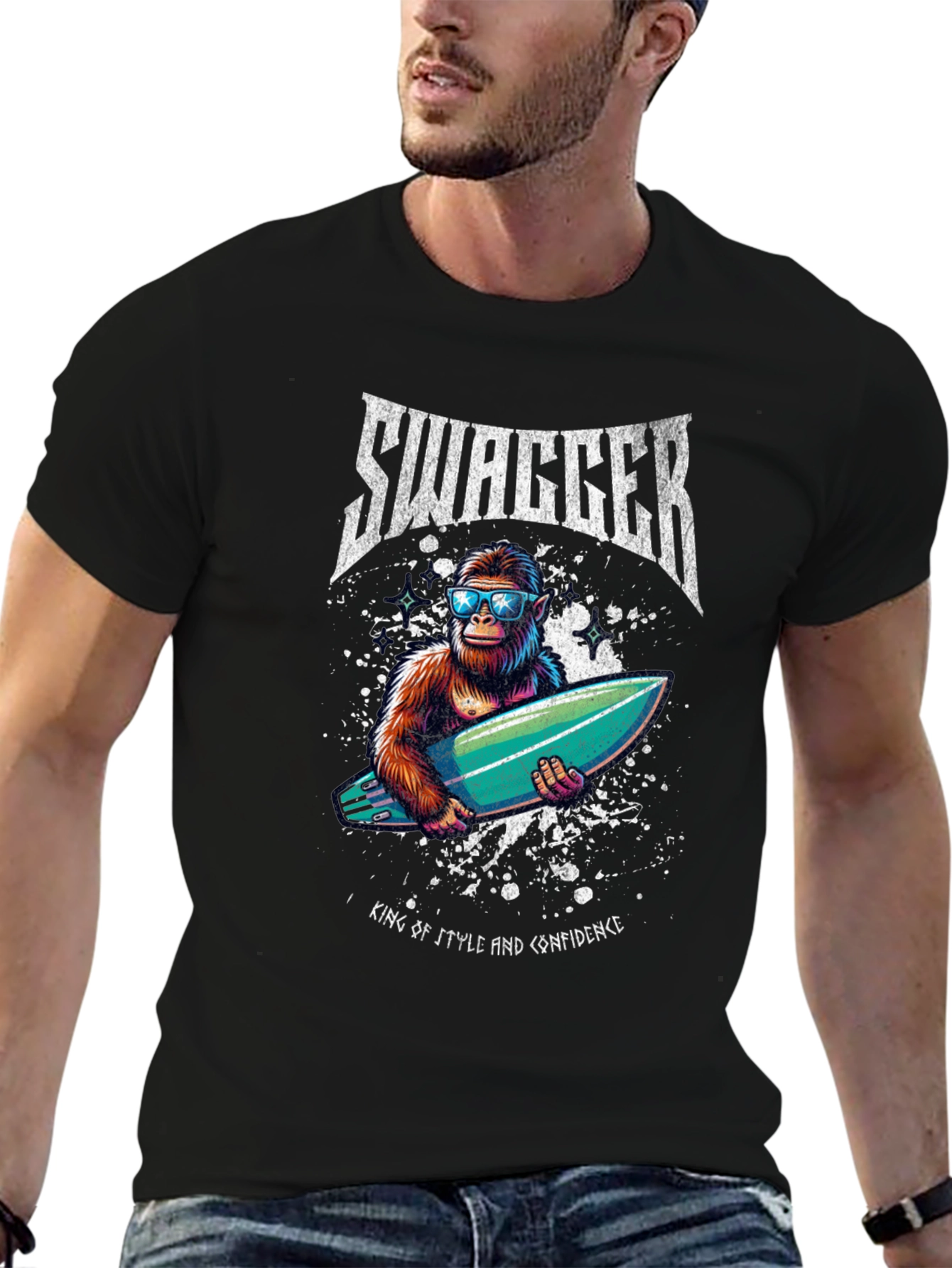 Swagger Ape Surfboard Graphic Tee - King of Style