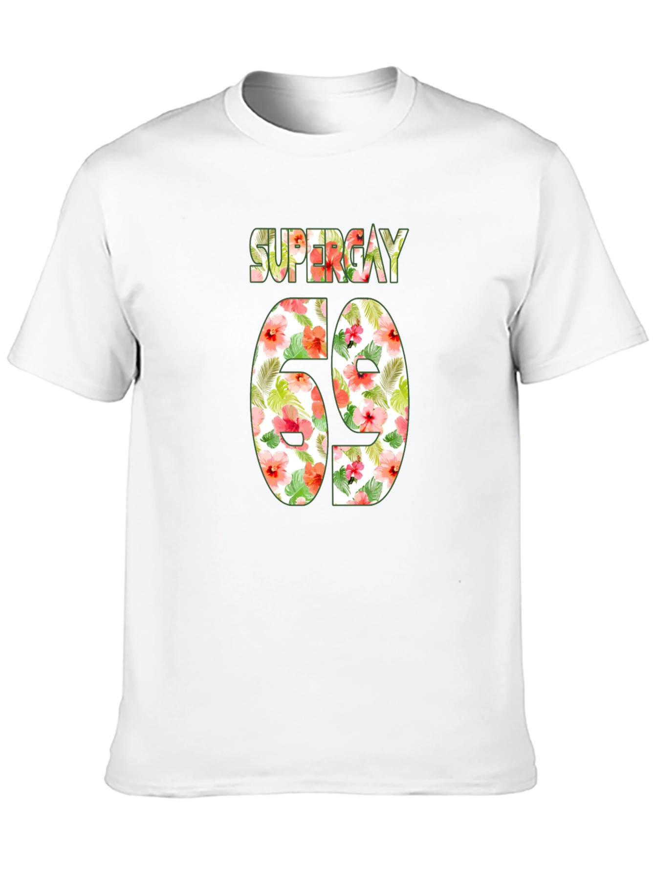Super Gay 69 Floral Print T-Shirt