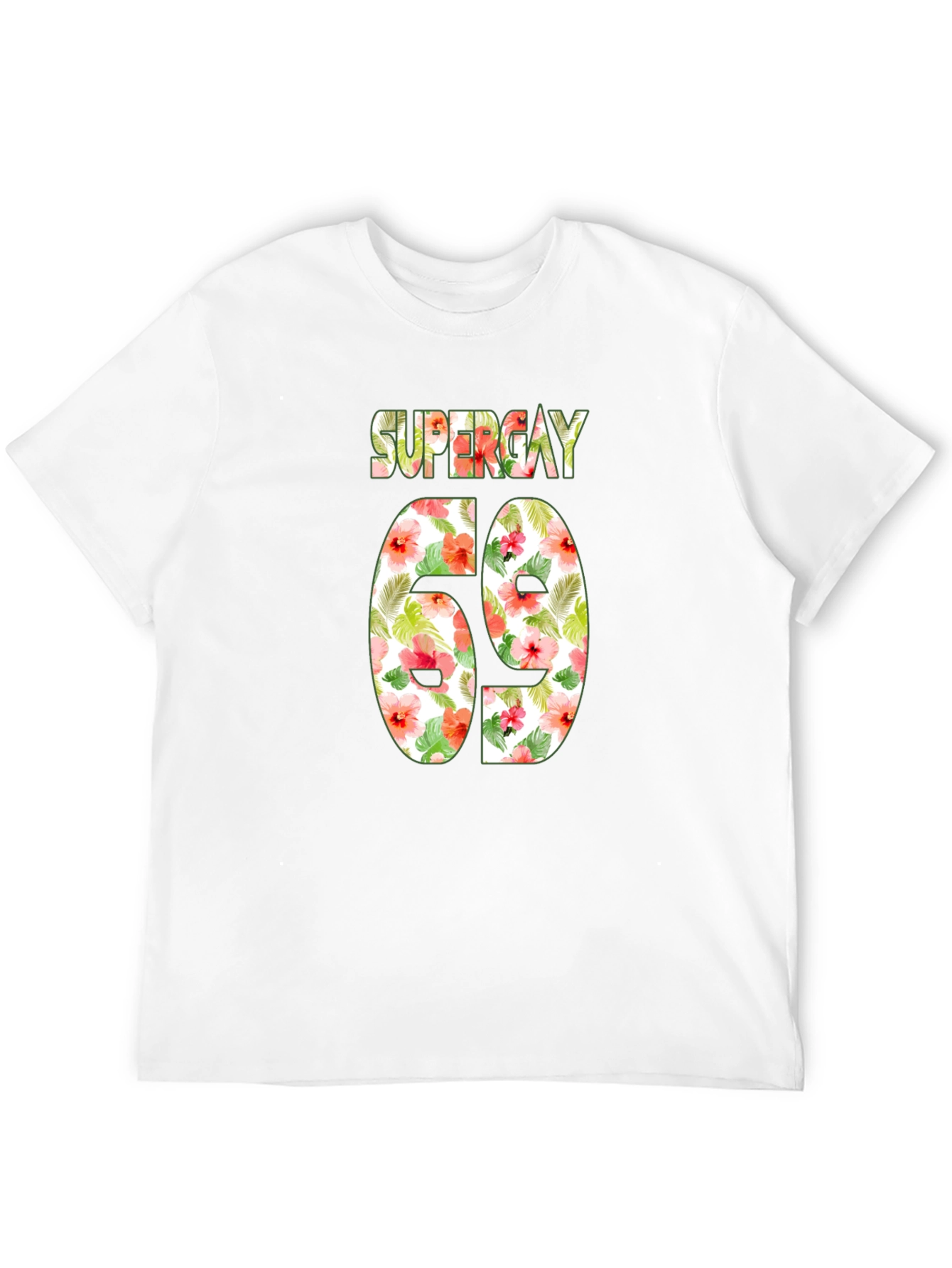 Super Gay 69 Floral Print T-Shirt