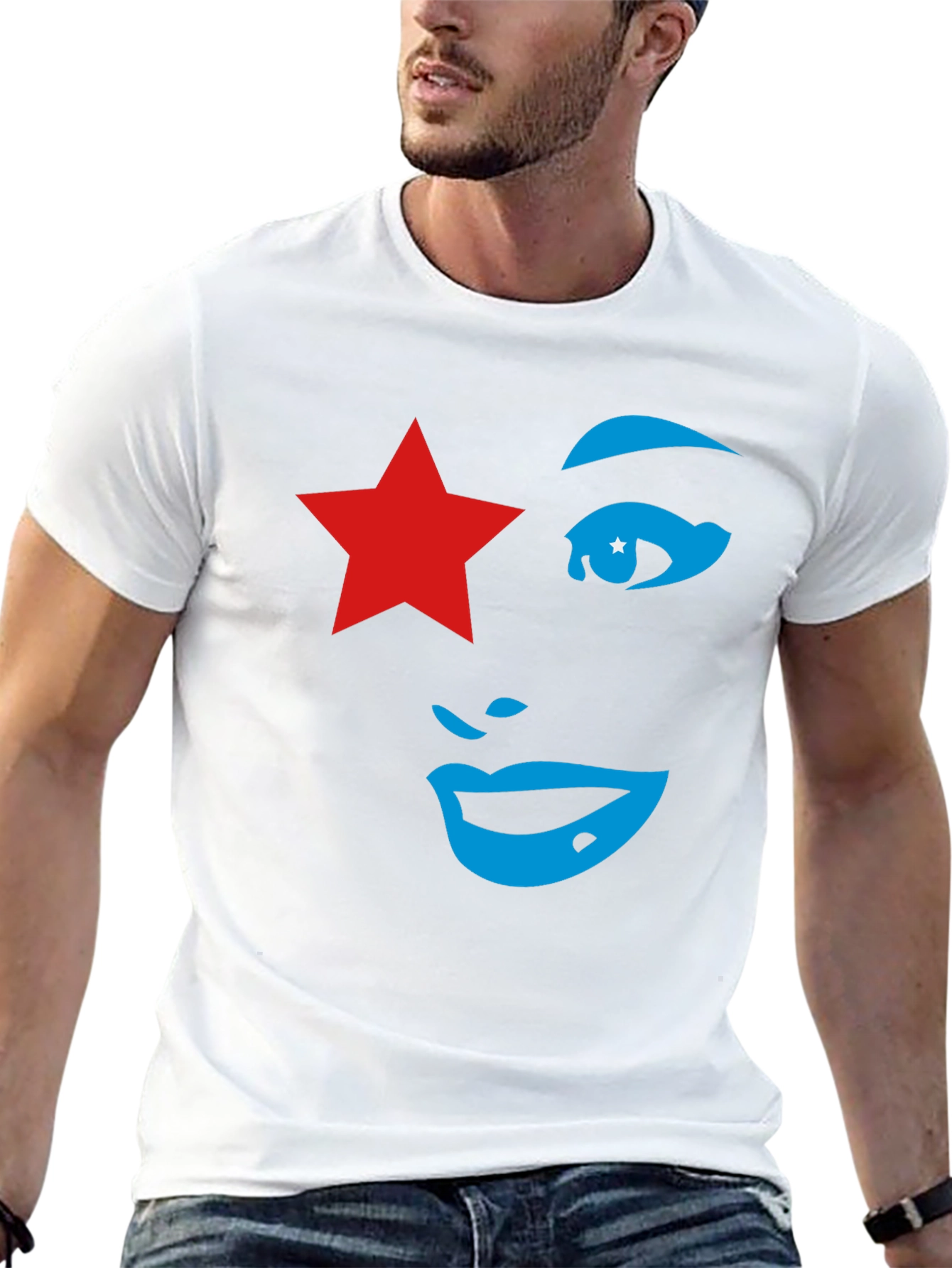 Star Face Graphic Tee - Unique Style