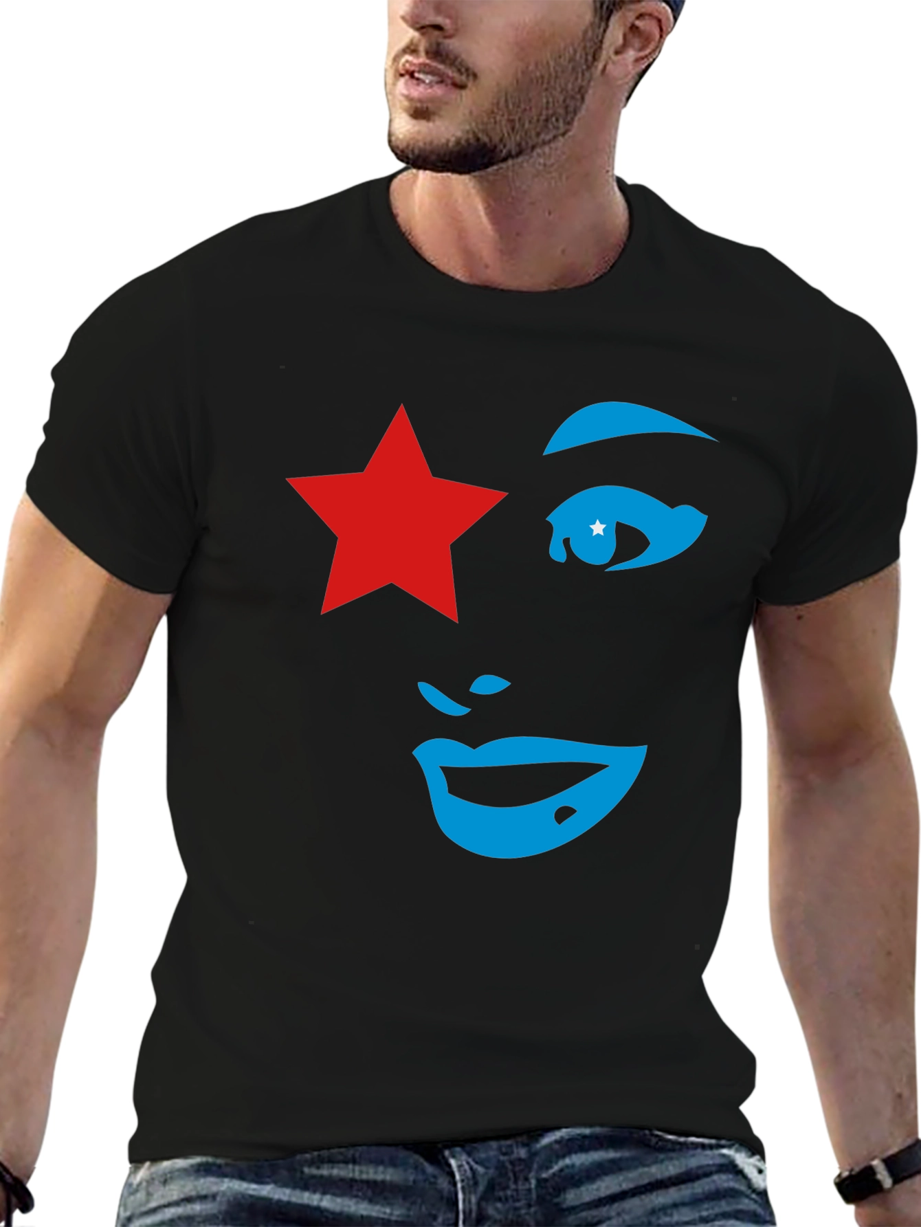 Star Face Graphic Tee - Unique Style