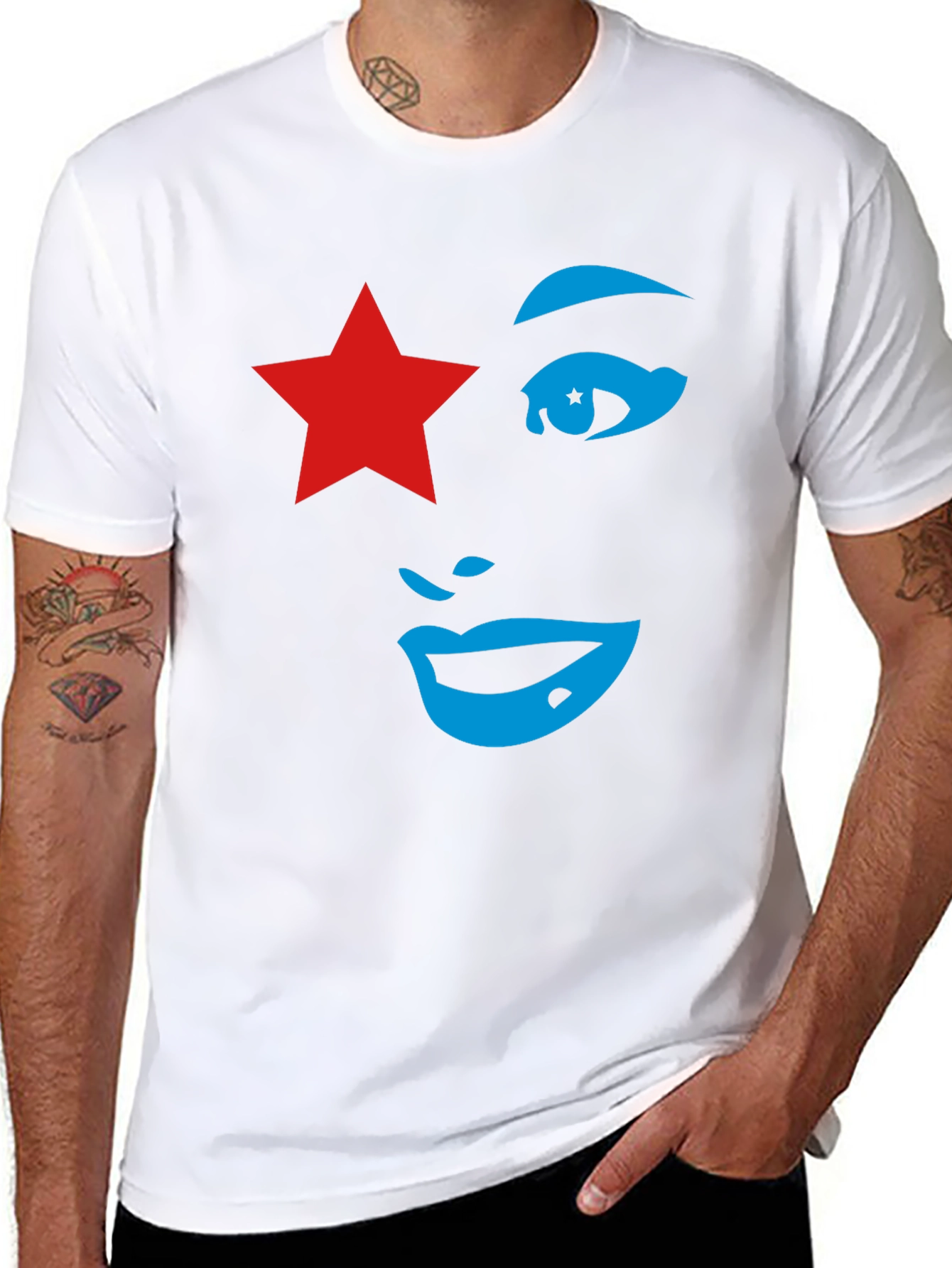 Star Face Graphic Tee - Unique Style