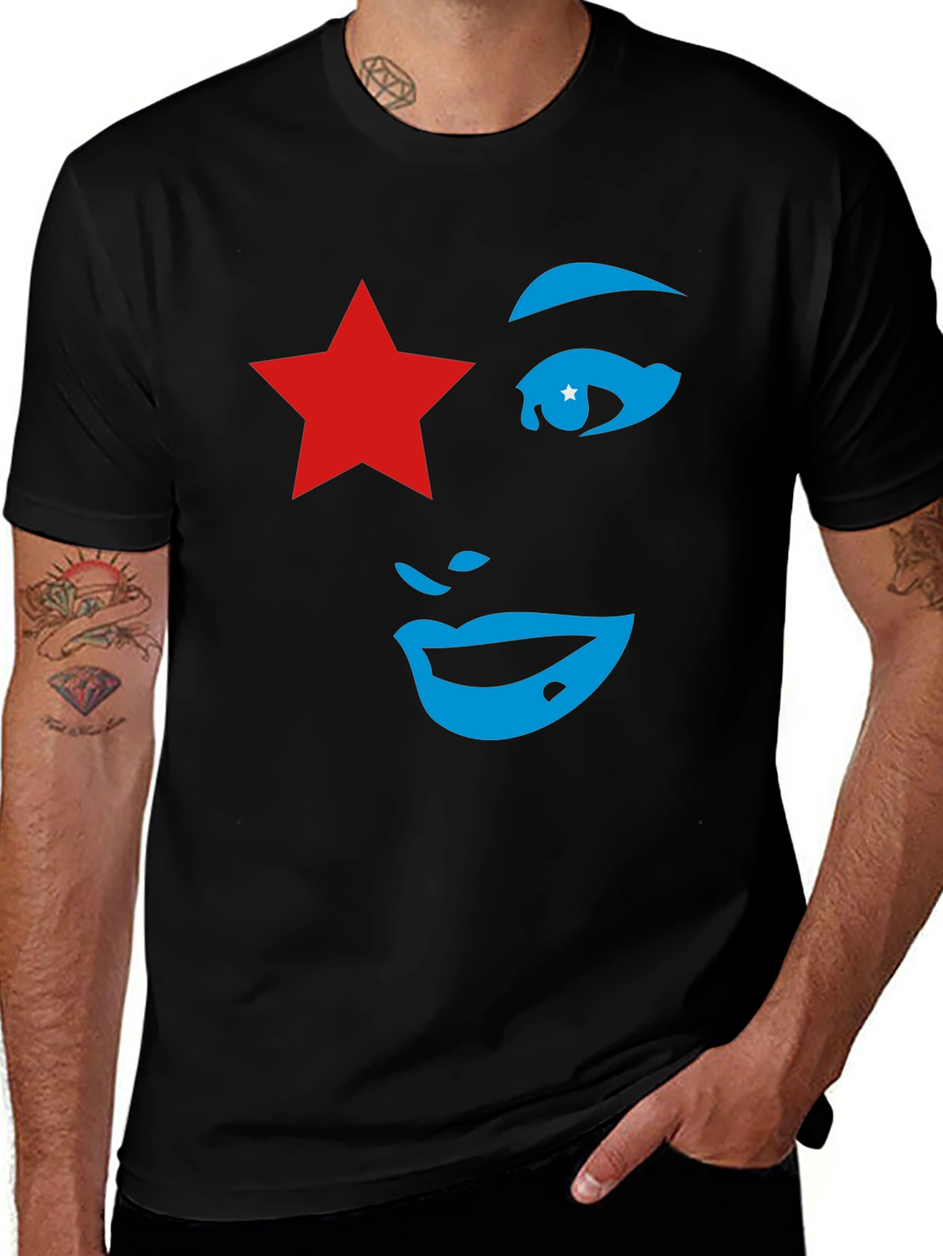 Star Face Graphic Tee - Unique Style