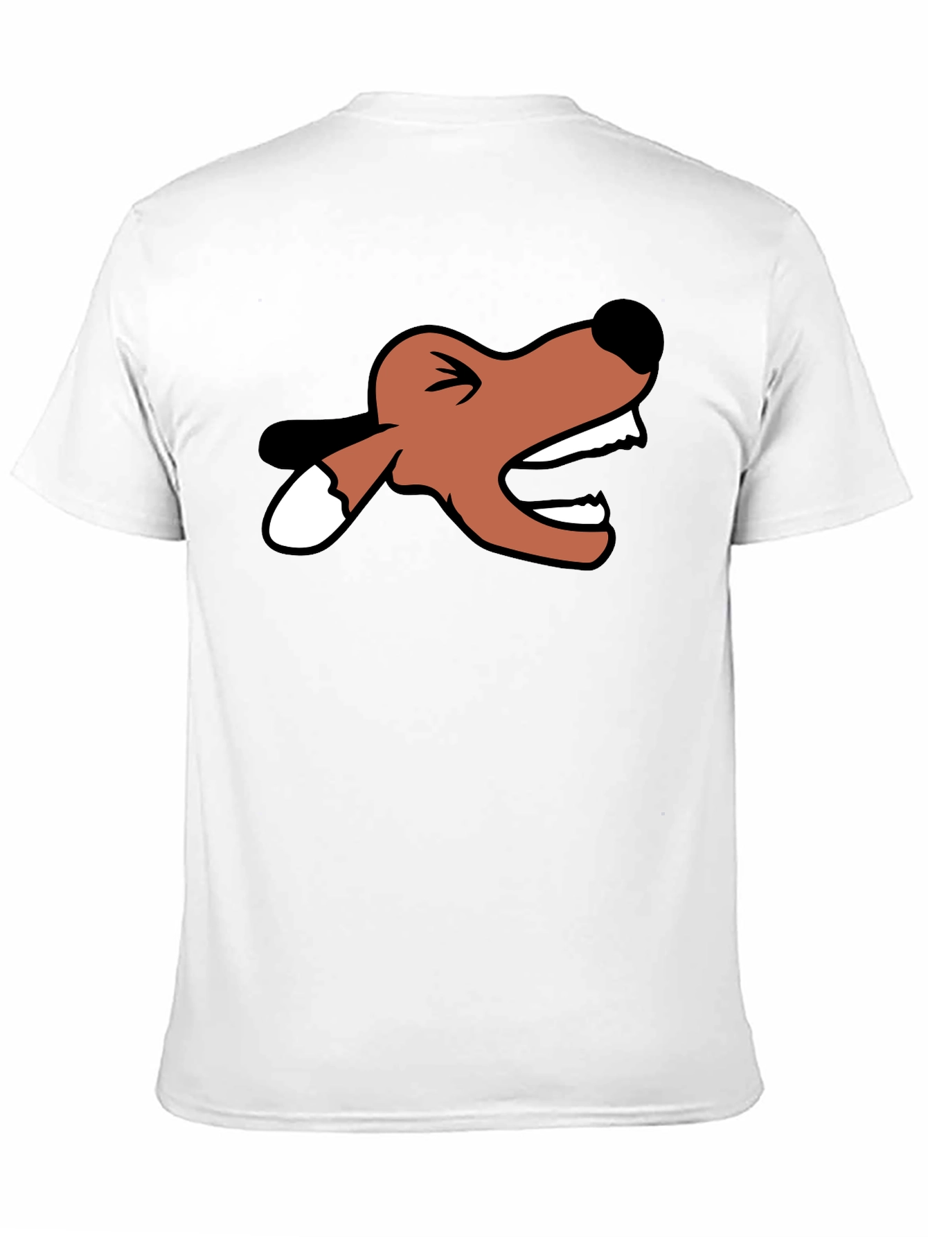 Cartoon Fox Head Black T-Shirt