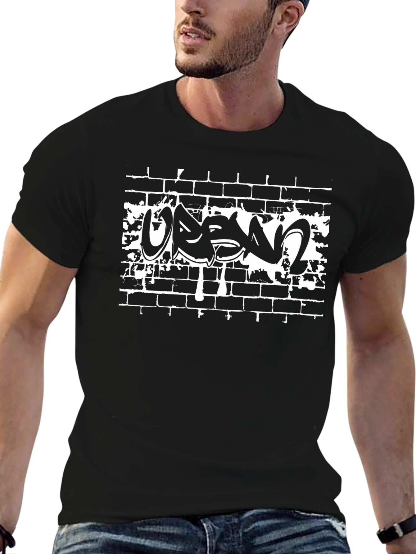 Urban Graffiti Brick Wall Graphic Tee