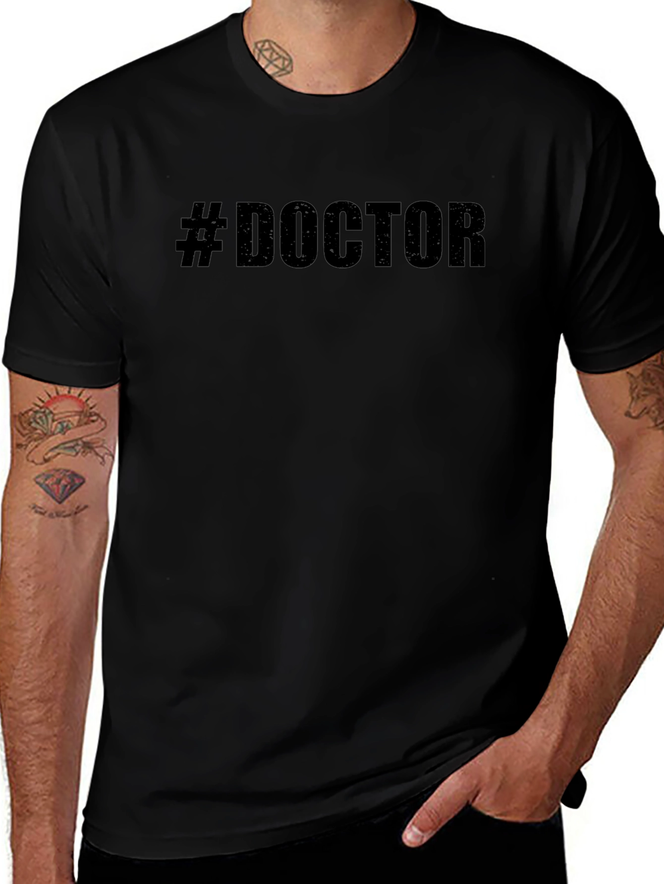 #Doctor Black T-Shirt - Medical Profession Pride