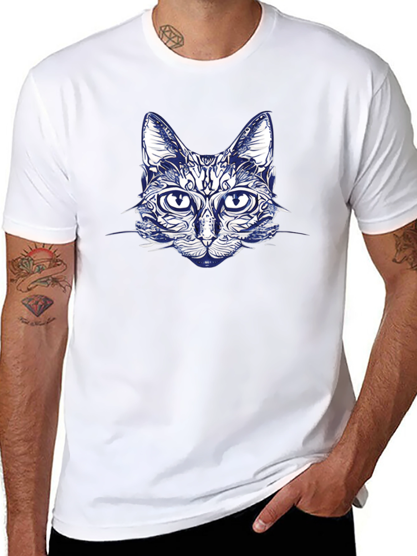 Cool Cat Graphic T-Shirt - Black