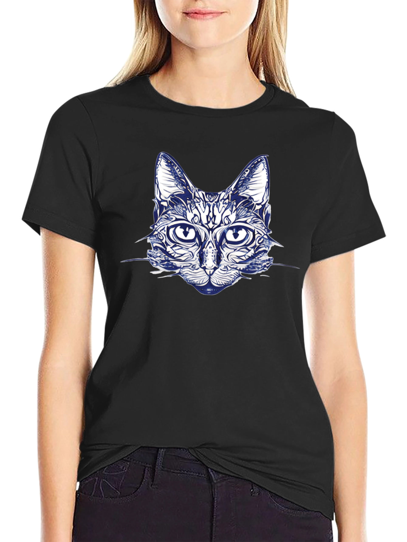 Cool Cat Graphic T-Shirt - Black