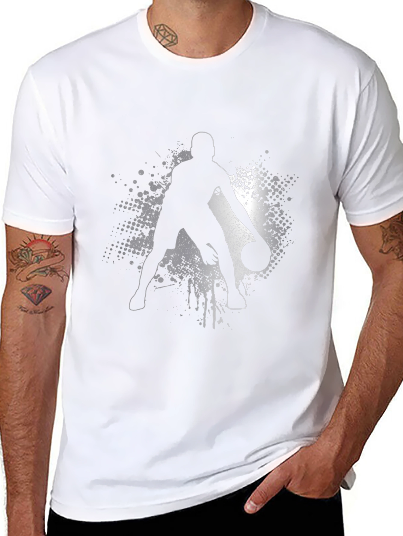 Basketball Player Graphic T-Shirt - Black
