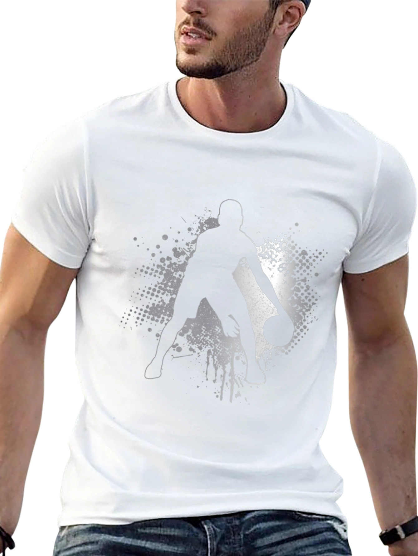 Basketball Player Graphic T-Shirt - Black
