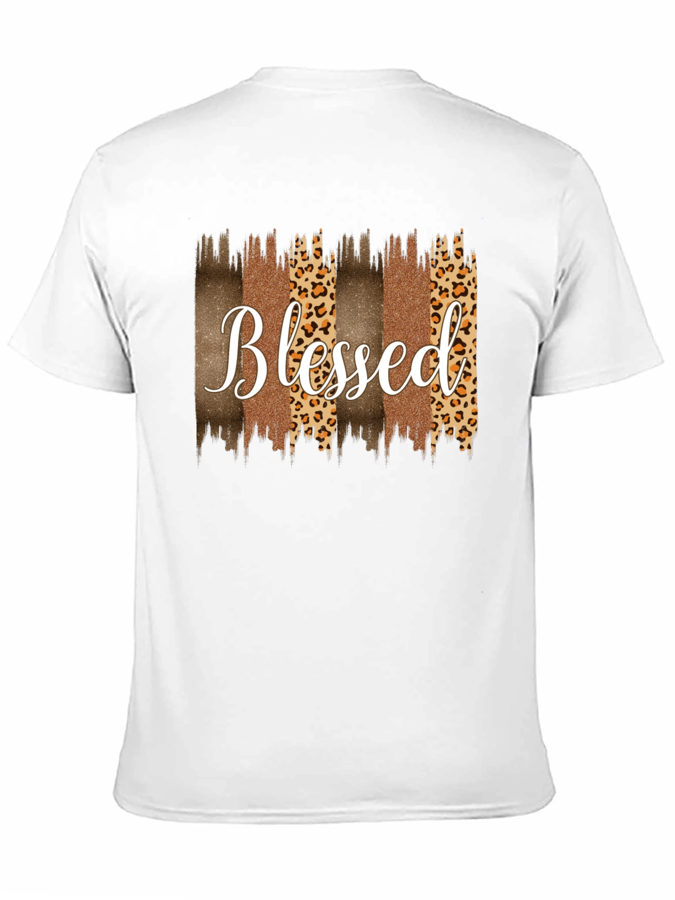 Blessed Graphic Tee - Leopard Print Accents