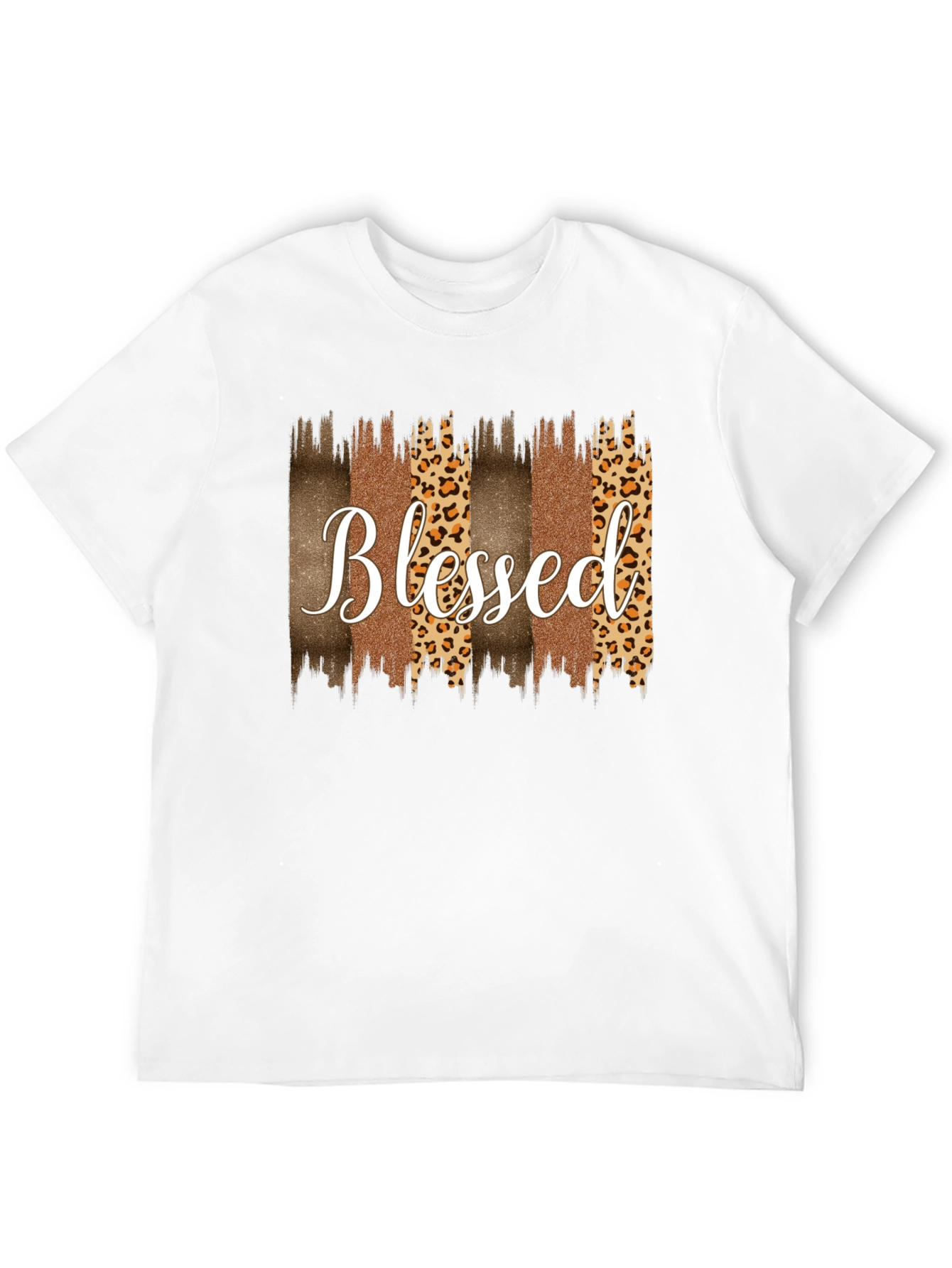 Blessed Graphic Tee - Leopard Print Accents