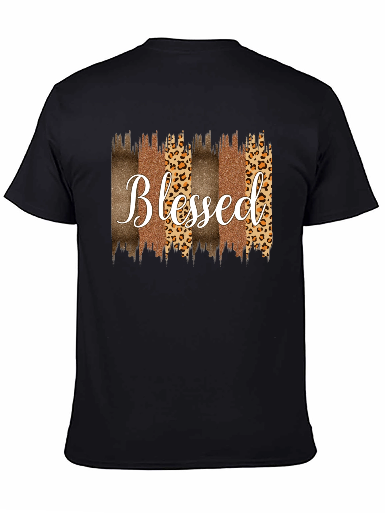 Blessed Graphic Tee - Leopard Print Accents