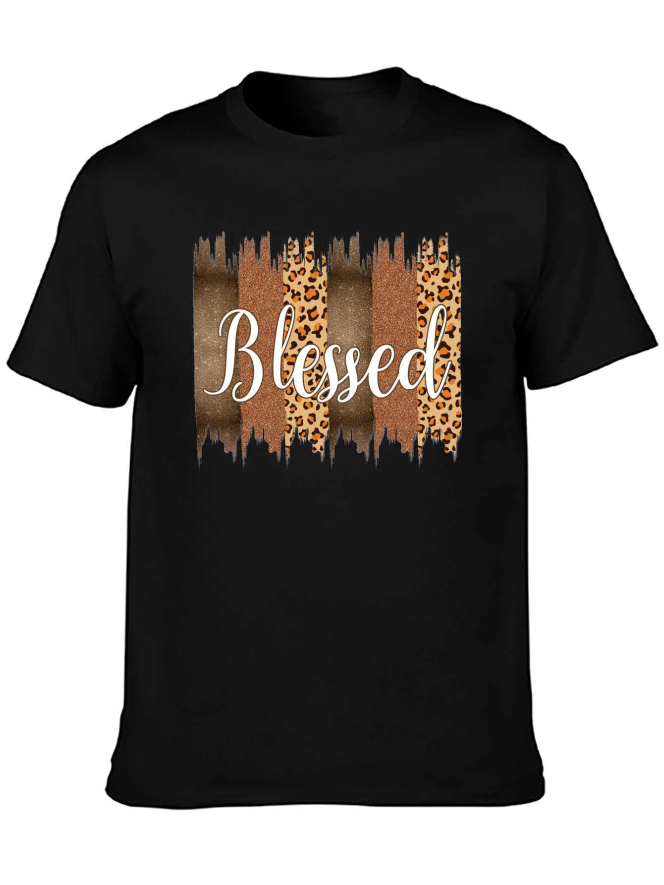 Blessed Graphic Tee - Leopard Print Accents