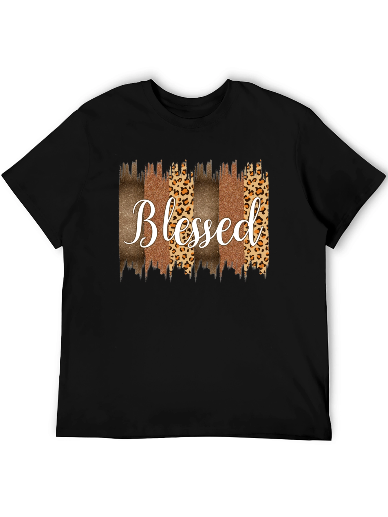 Blessed Graphic Tee - Leopard Print Accents