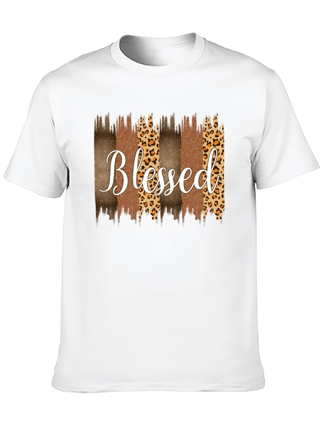 Blessed Graphic Tee - Leopard Print Accents