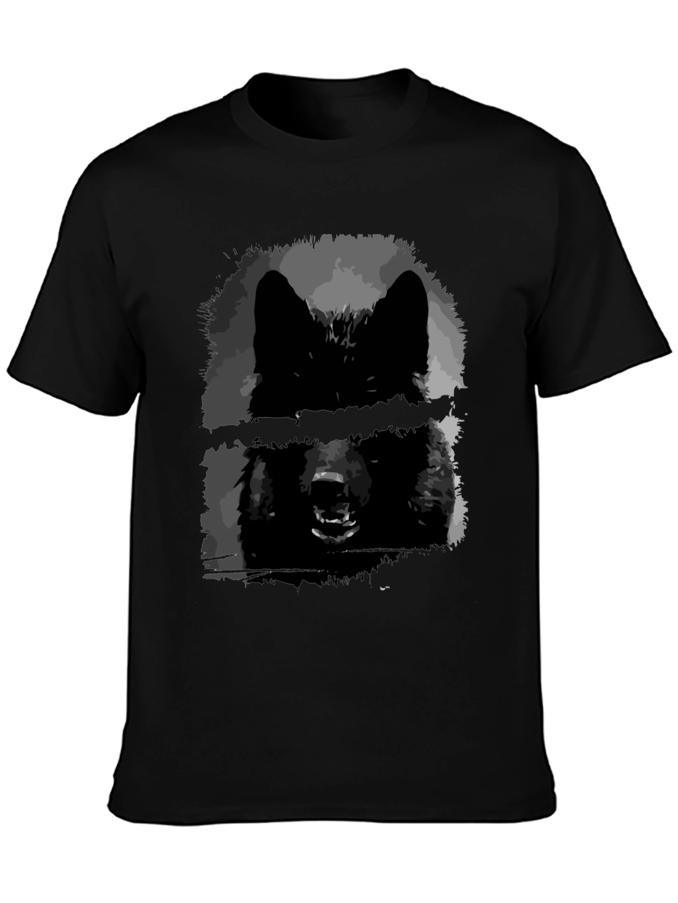 Black Wolf Graphic Tee - Edgy Style