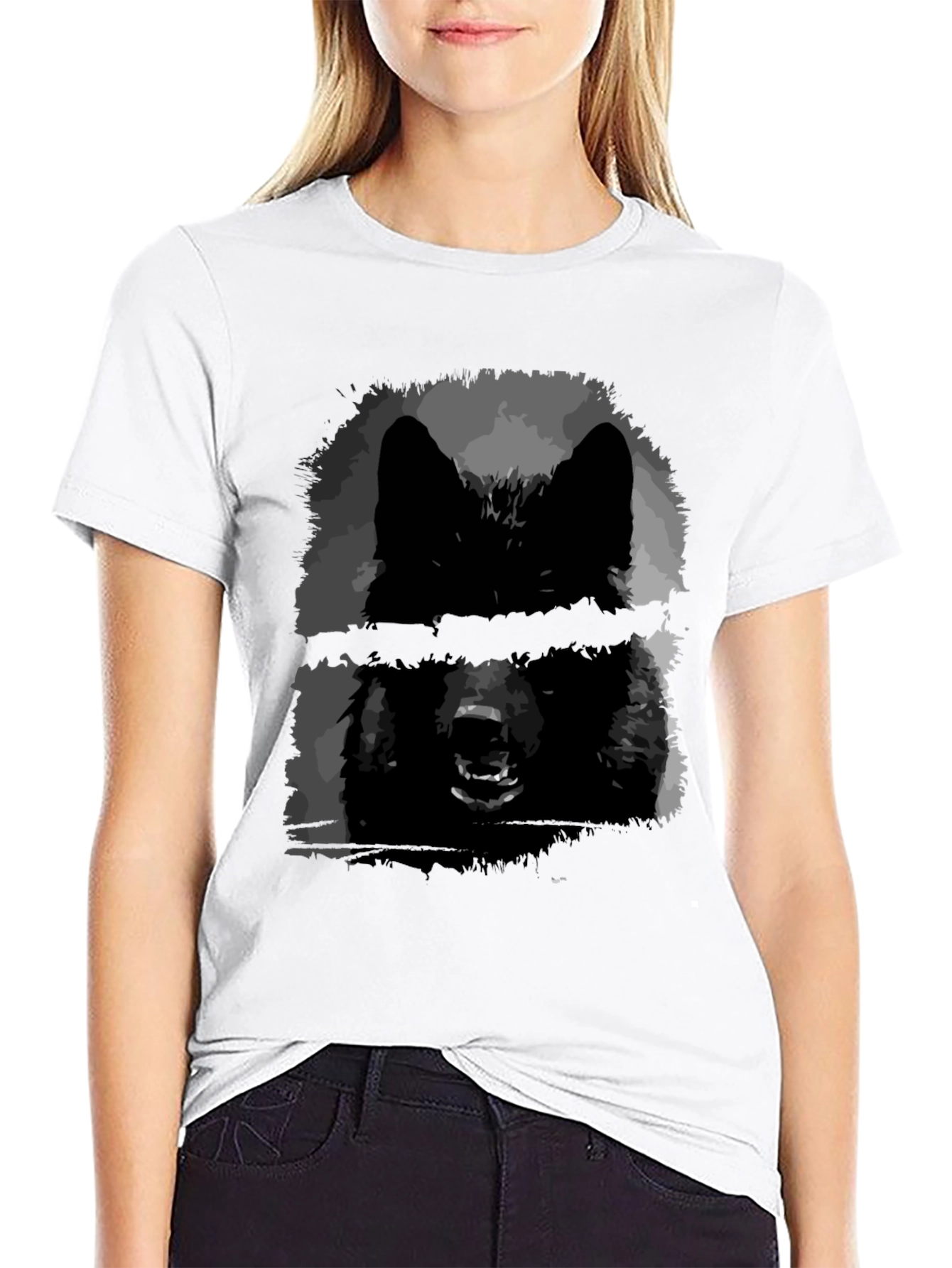 Black Wolf Graphic Tee - Edgy Style