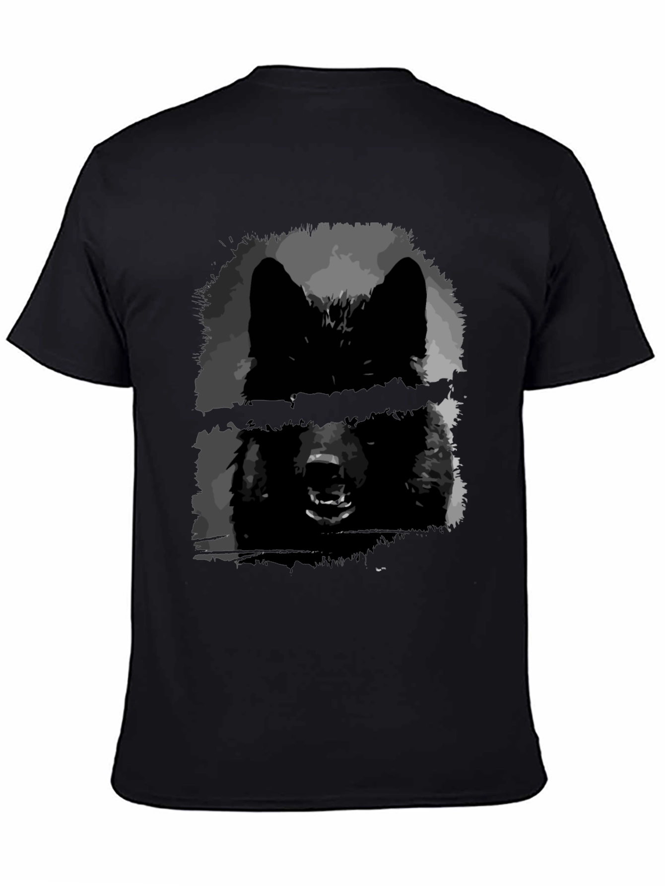 Black Wolf Graphic Tee - Edgy Style