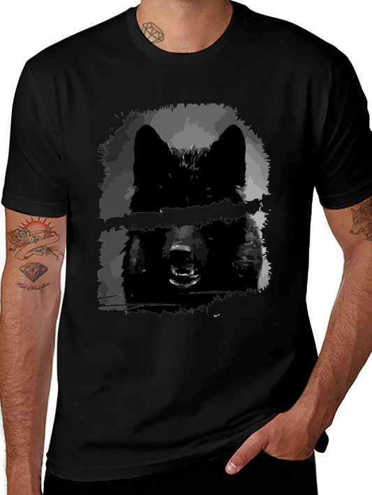 Black Wolf Graphic Tee - Edgy Style