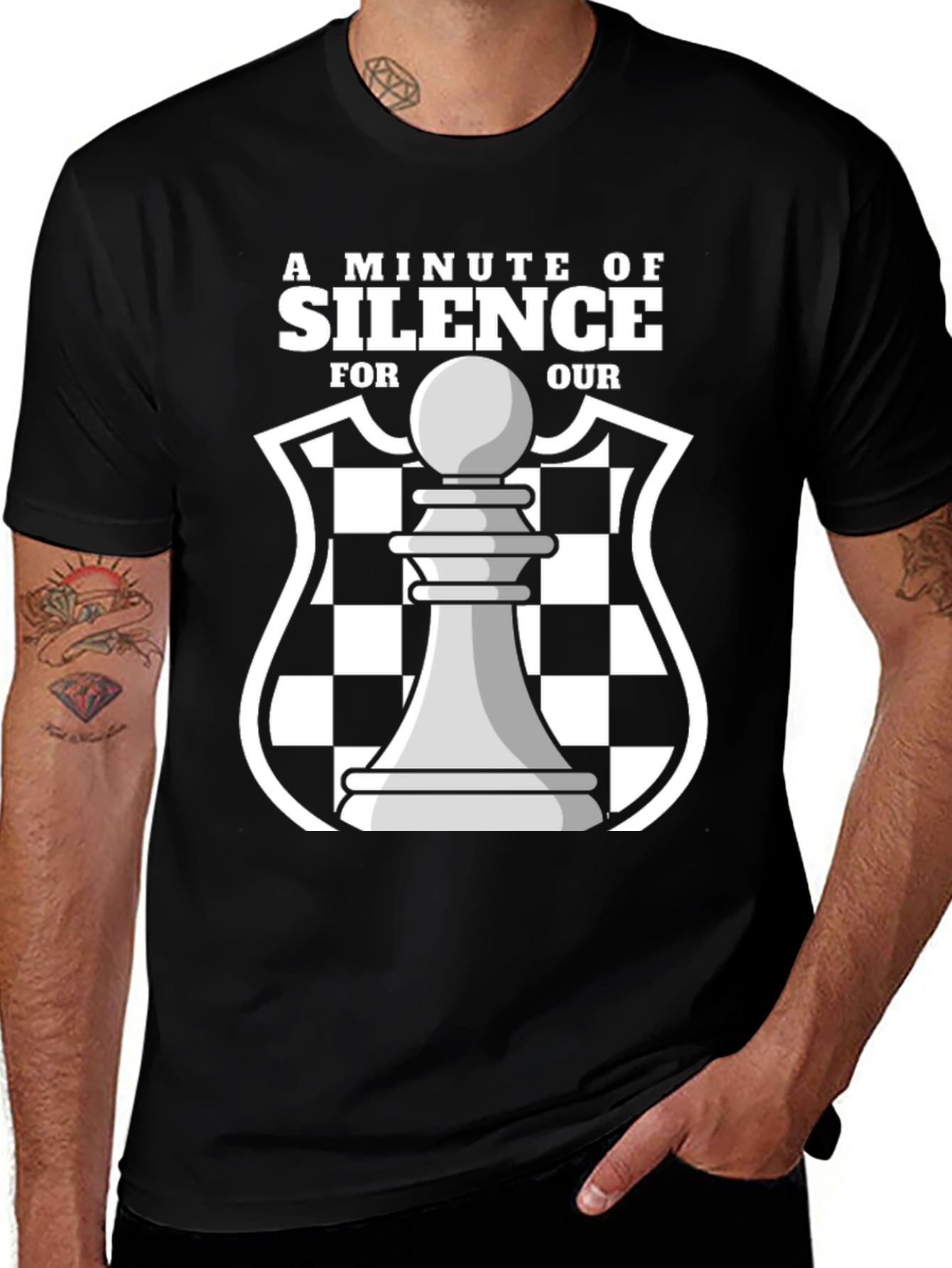 A Minute of Silence Chess Graphic T-Shirt