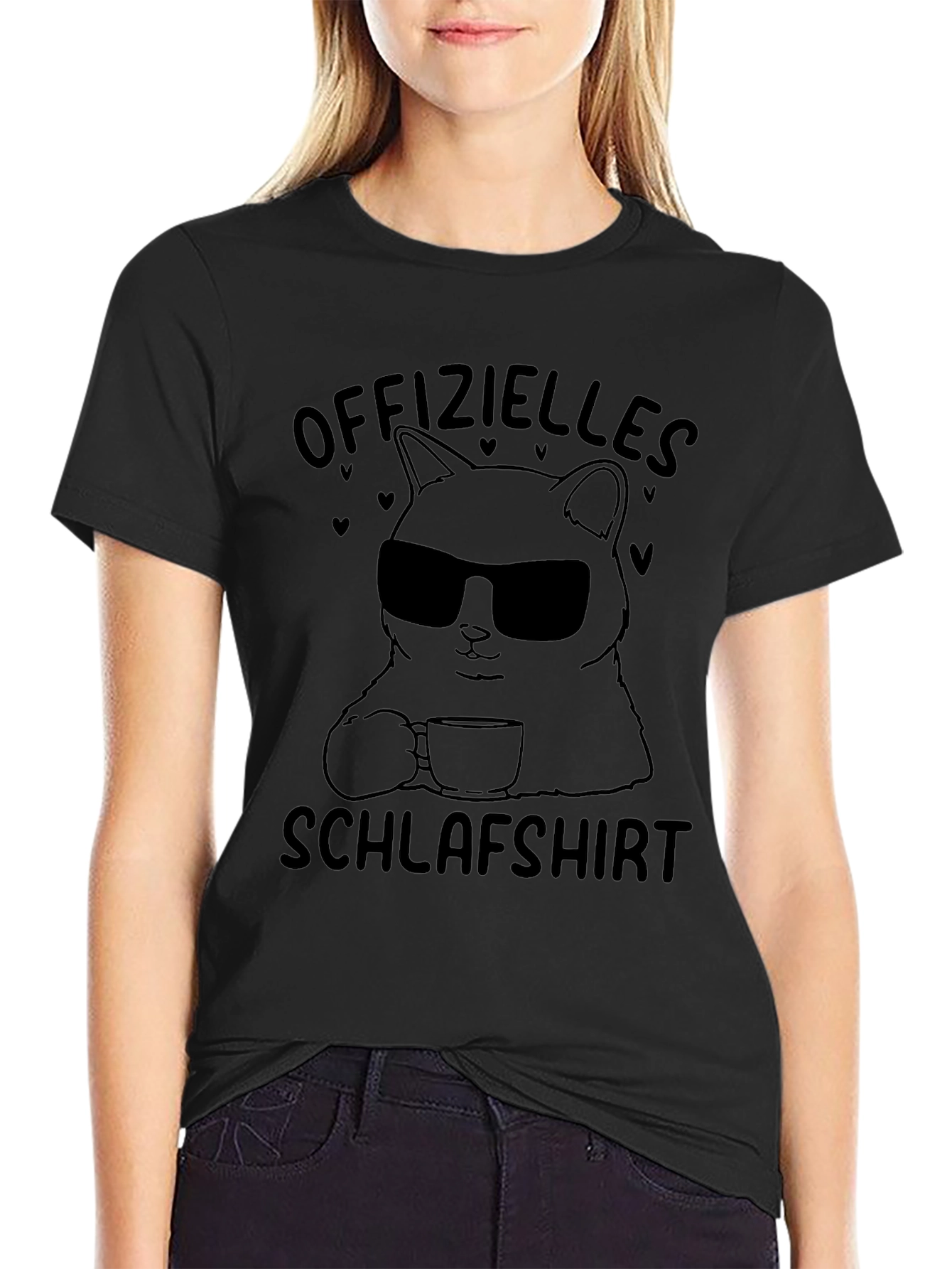 Cool Cat Sleep Shirt - Black T-Shirt