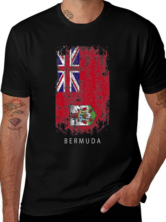 Bermuda Flag T-Shirt - Distressed Graphic Tee