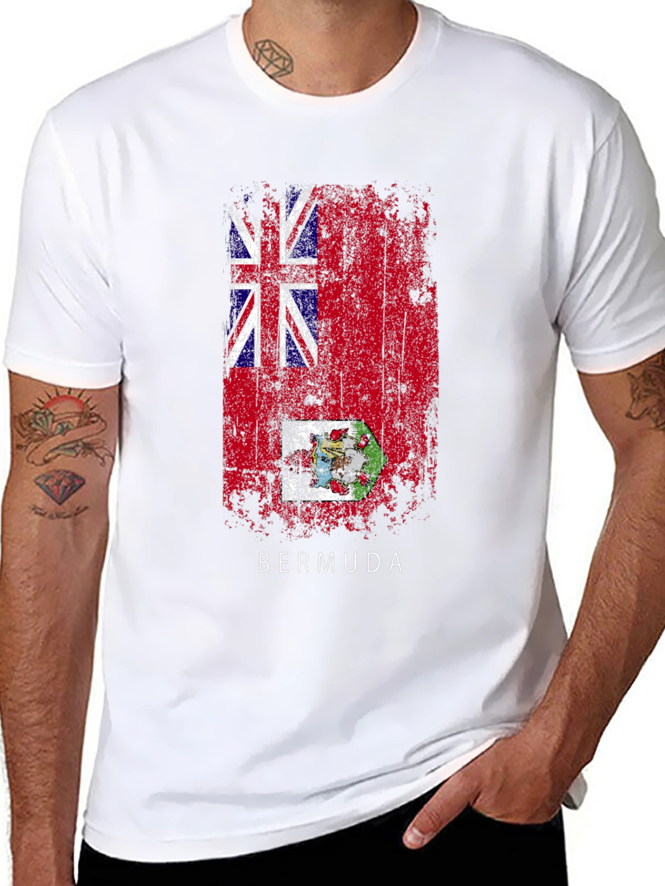 Bermuda Flag T-Shirt - Distressed Graphic Tee
