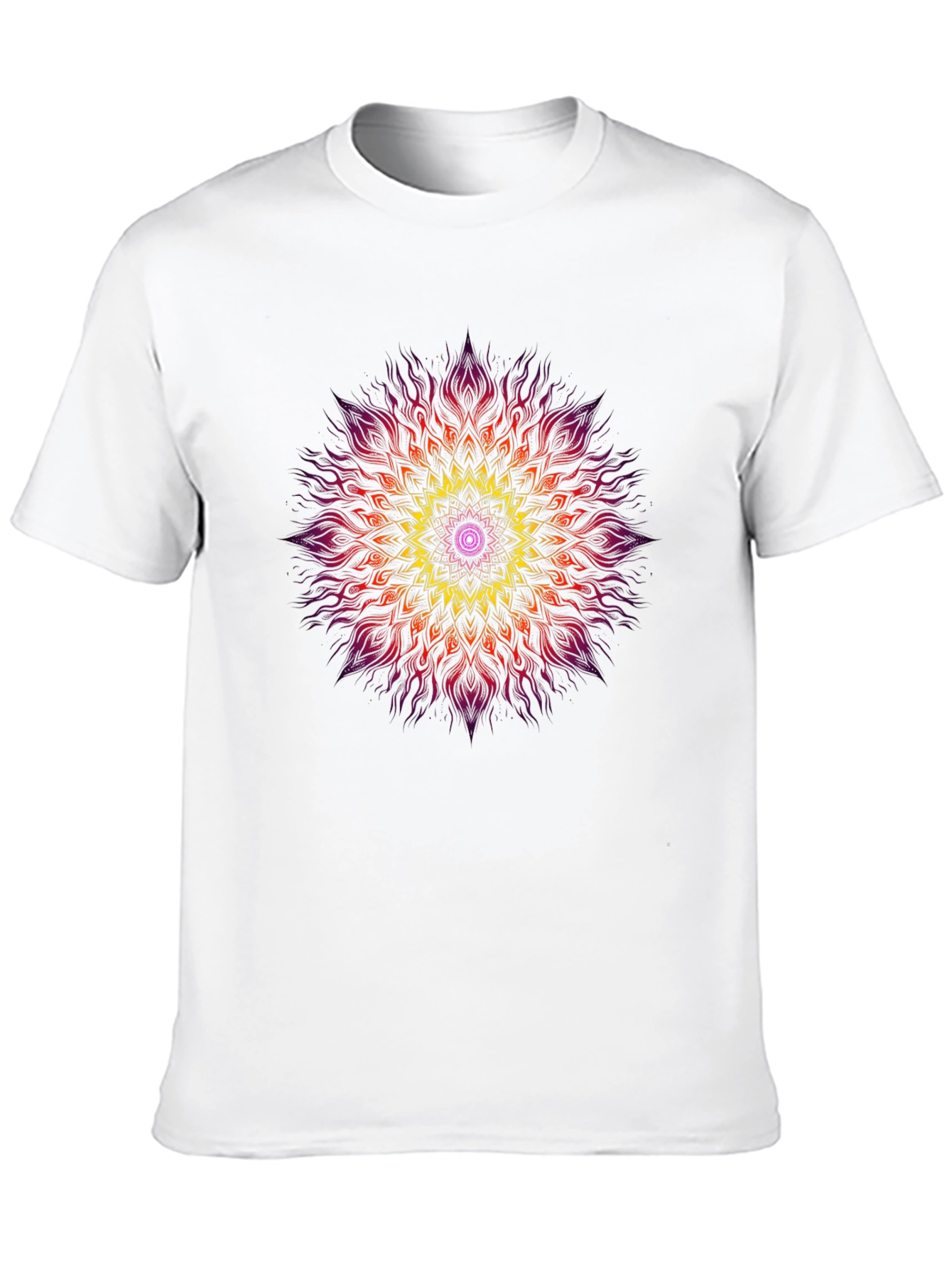 Vibrant Mandala Graphic Black T-Shirt