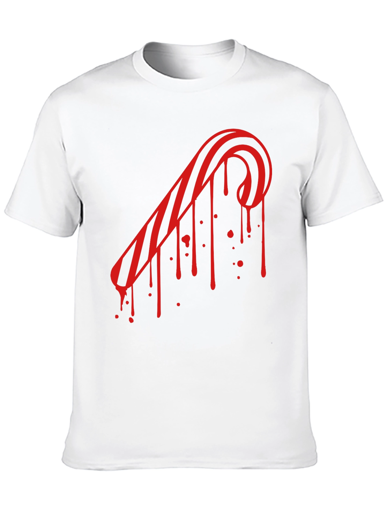 Candy Cane Drip Tee - Edgy Holiday Style