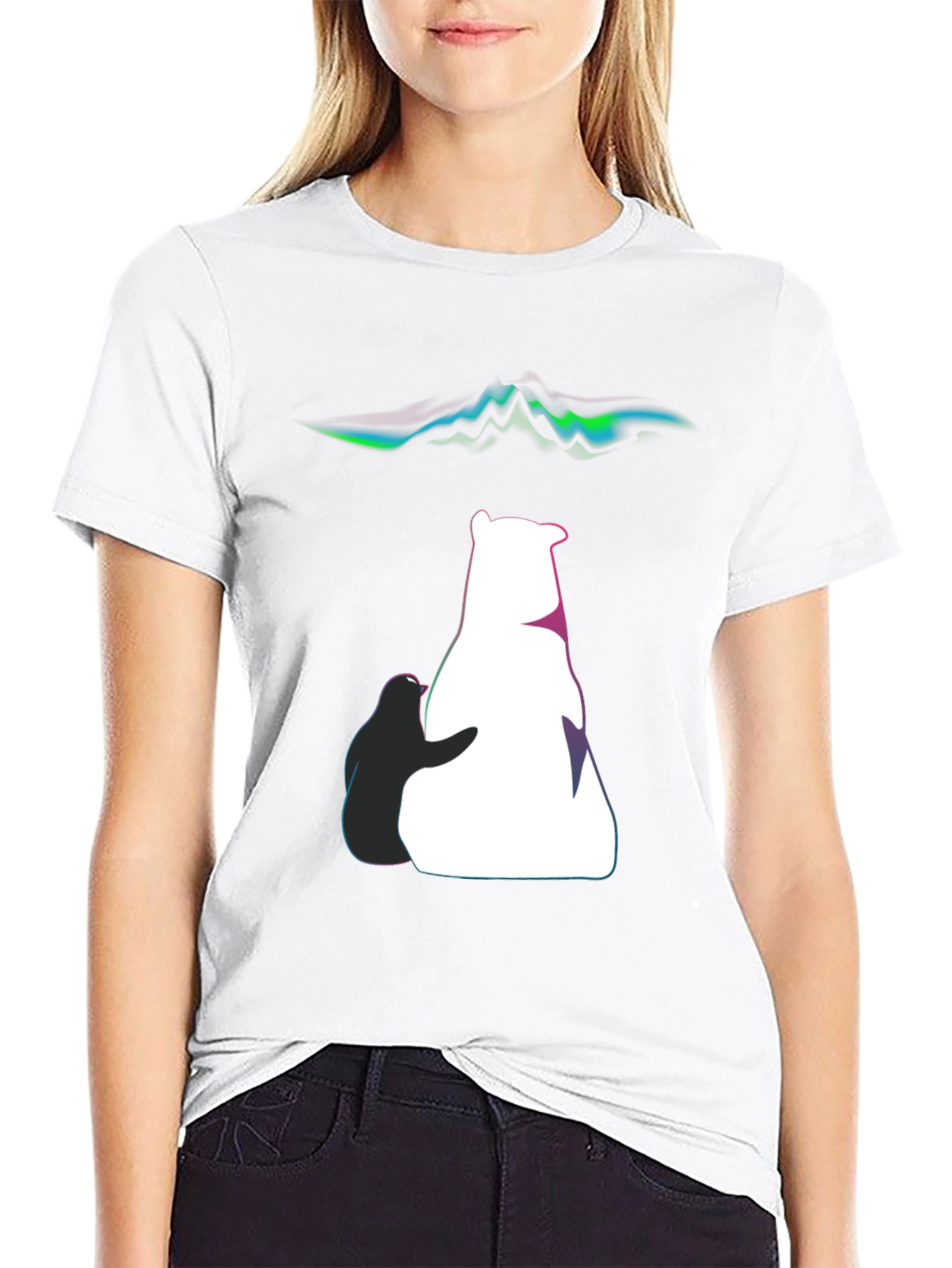 Artistic Bear & Penguin Graphic Tee