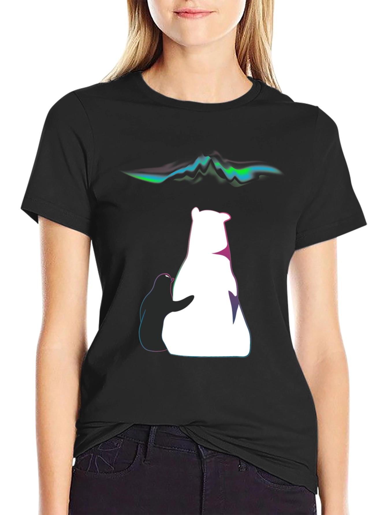 Artistic Bear & Penguin Graphic Tee