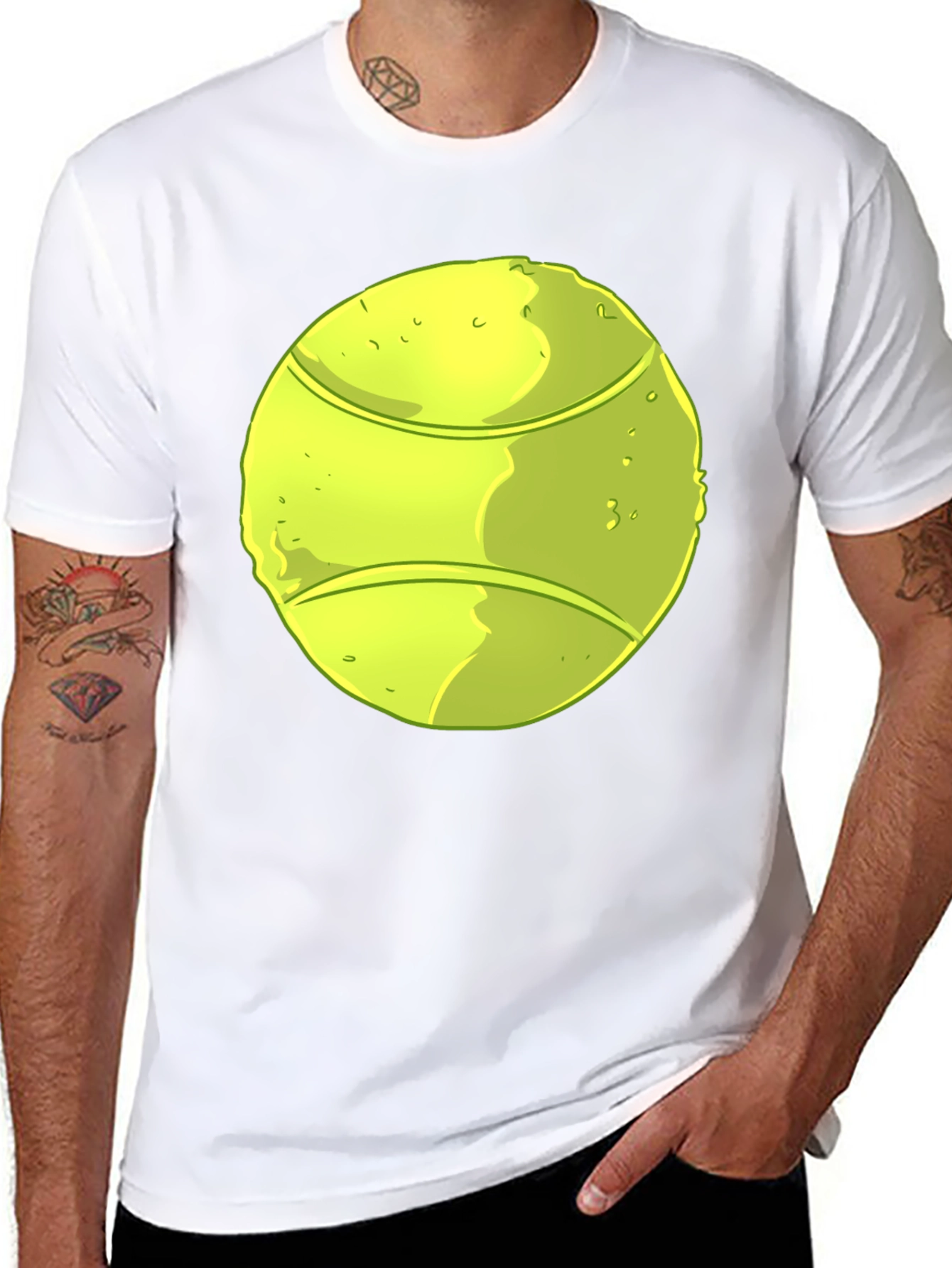 Tennis Ball Graphic Black T-Shirt