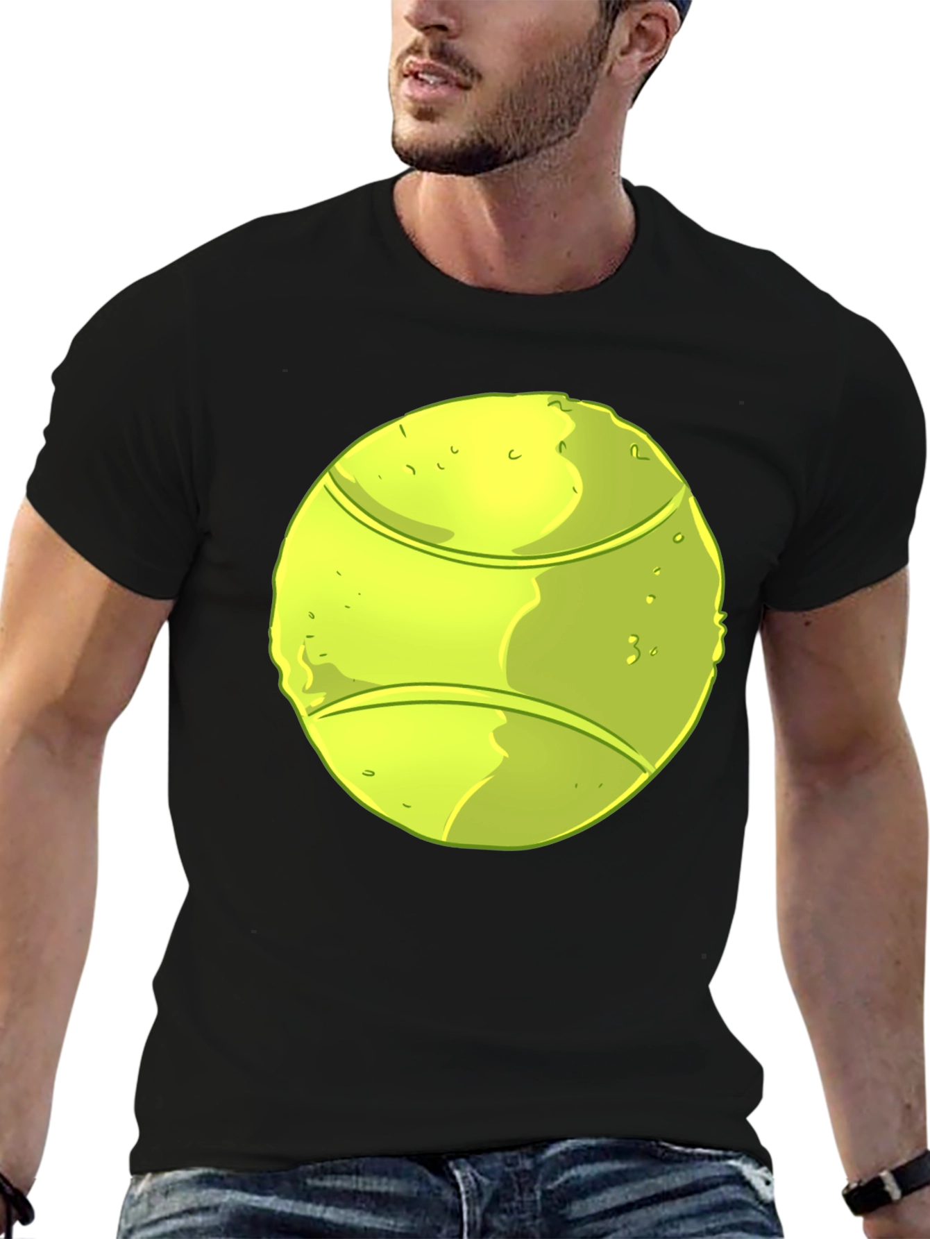 Tennis Ball Graphic Black T-Shirt