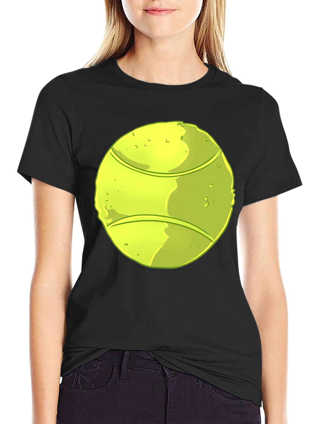 Tennis Ball Graphic Black T-Shirt