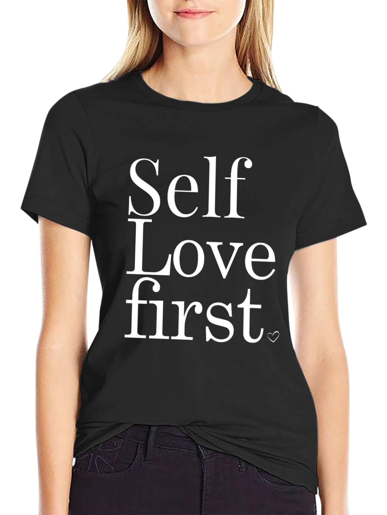Self Love First Black Graphic T-Shirt