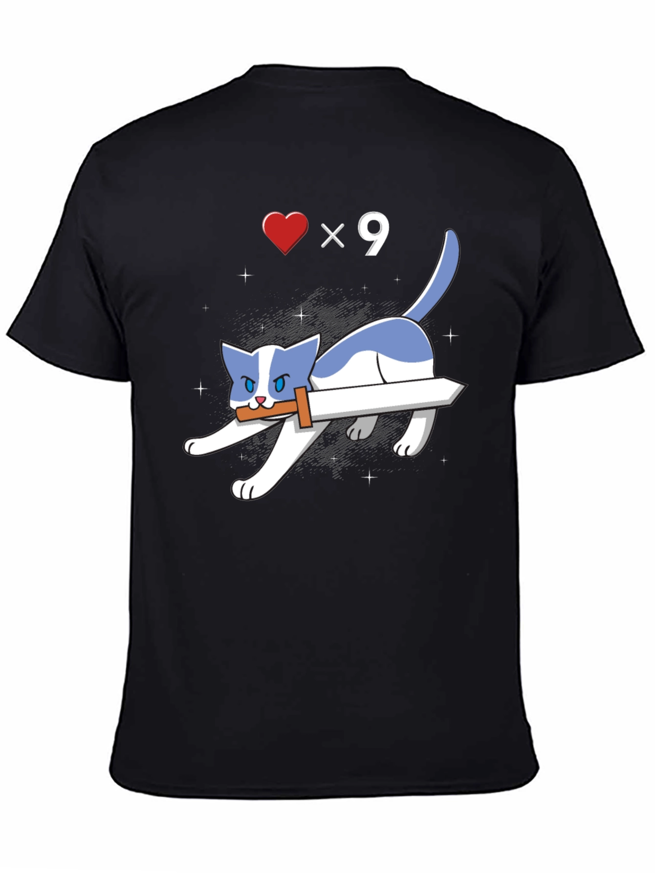 Sword Cat T-Shirt - Gamer Style Graphic Tee