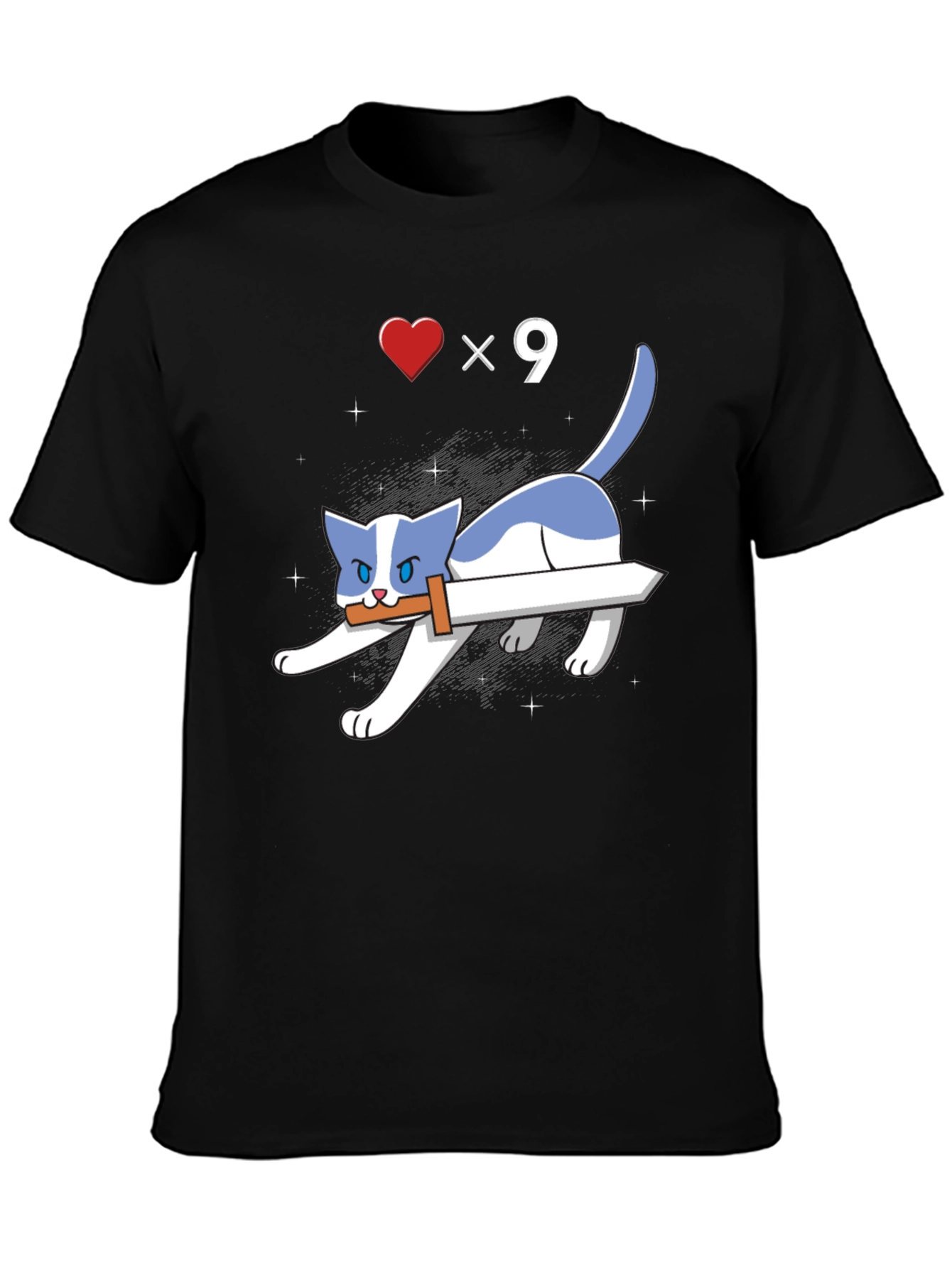 Sword Cat T-Shirt - Gamer Style Graphic Tee